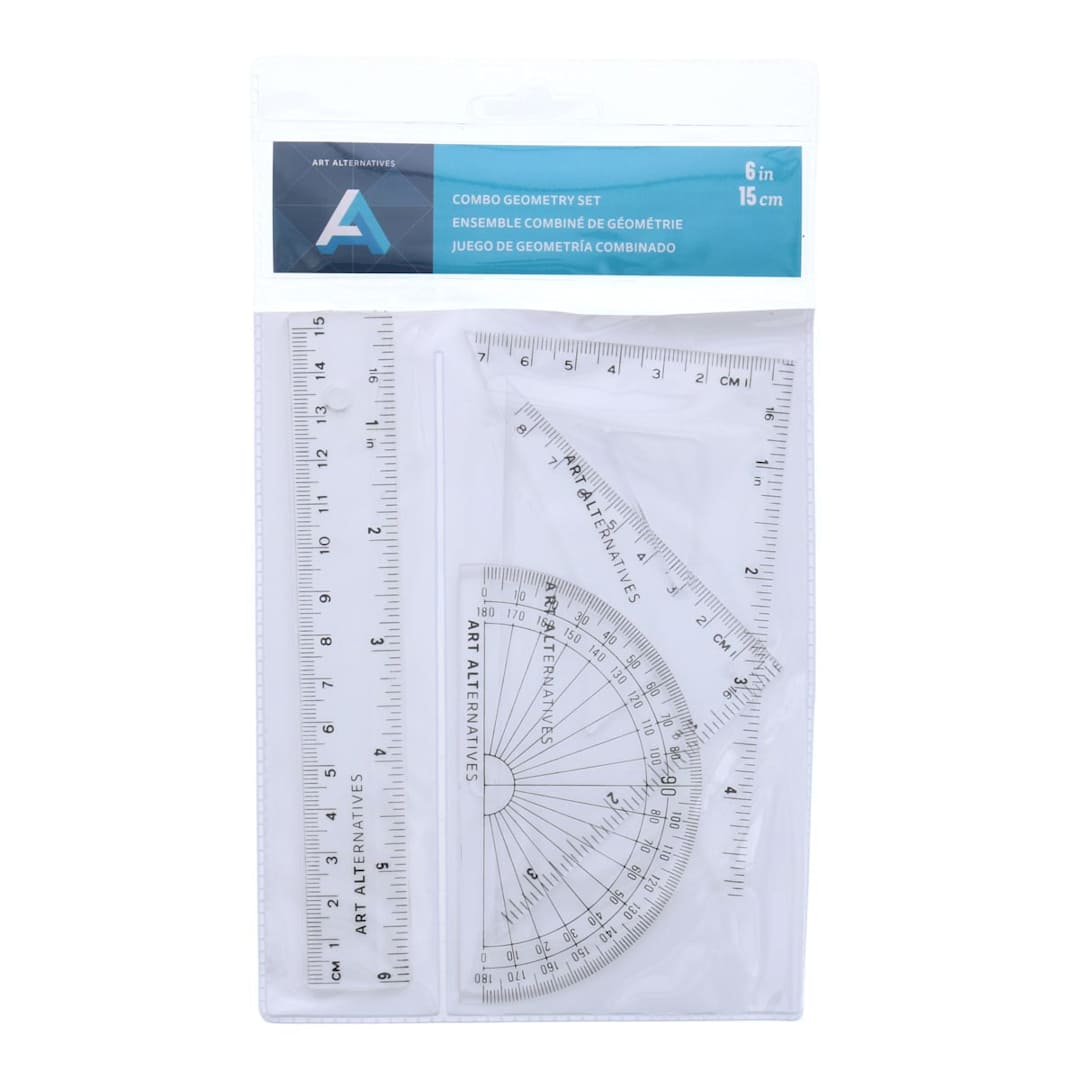 Open in modal - Art Alternatives Geometry Set, 6" Ruler, 4-Pieces
