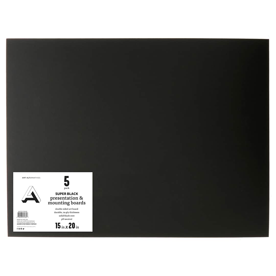 Open in modal - Super Black Presentation & Mounting Boards 15" x 20"   5/Pkg.