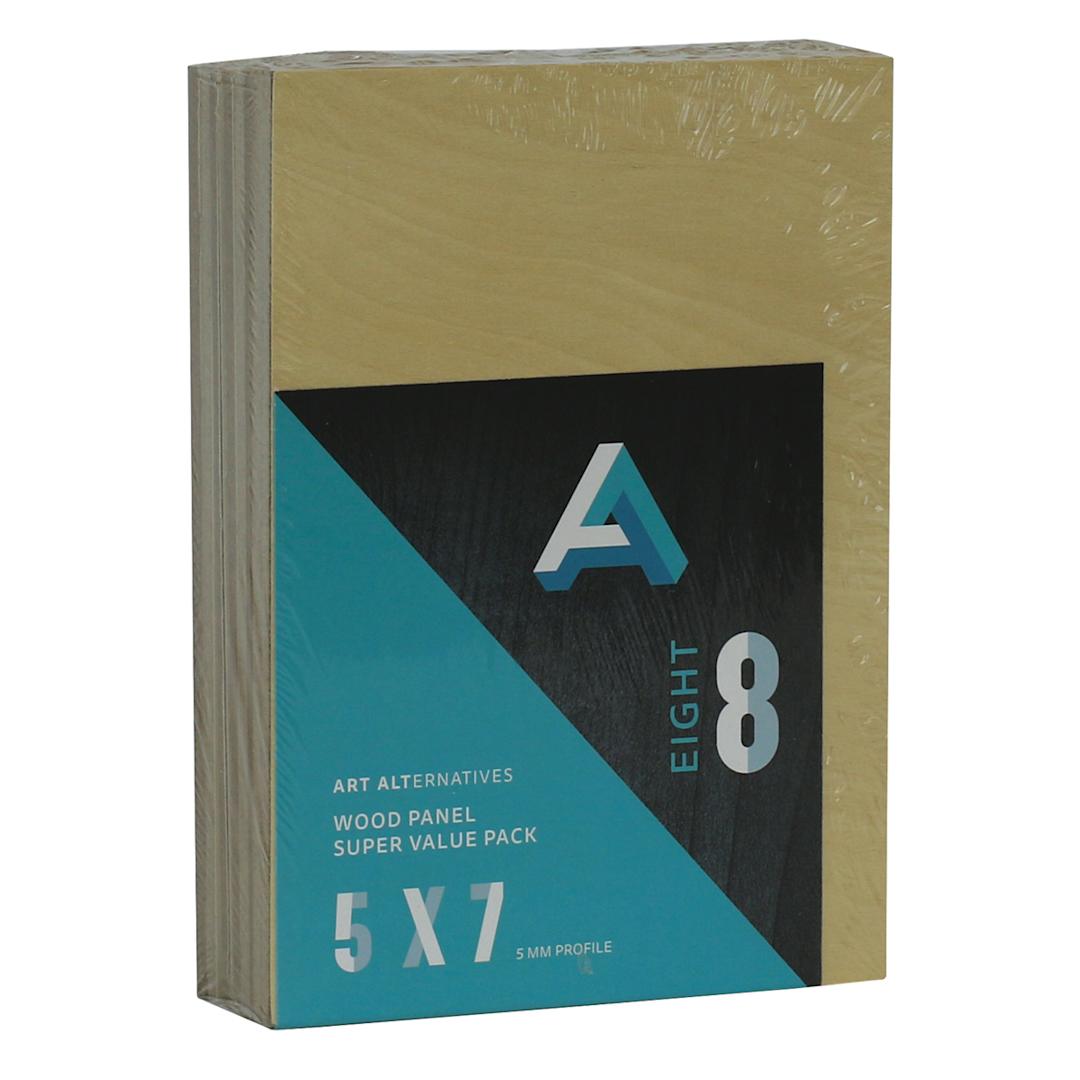 Open in modal - Art Alternatives Wood Panel Super Value Pack, Uncradled, 5 in x 7 in, 8/Pkg.