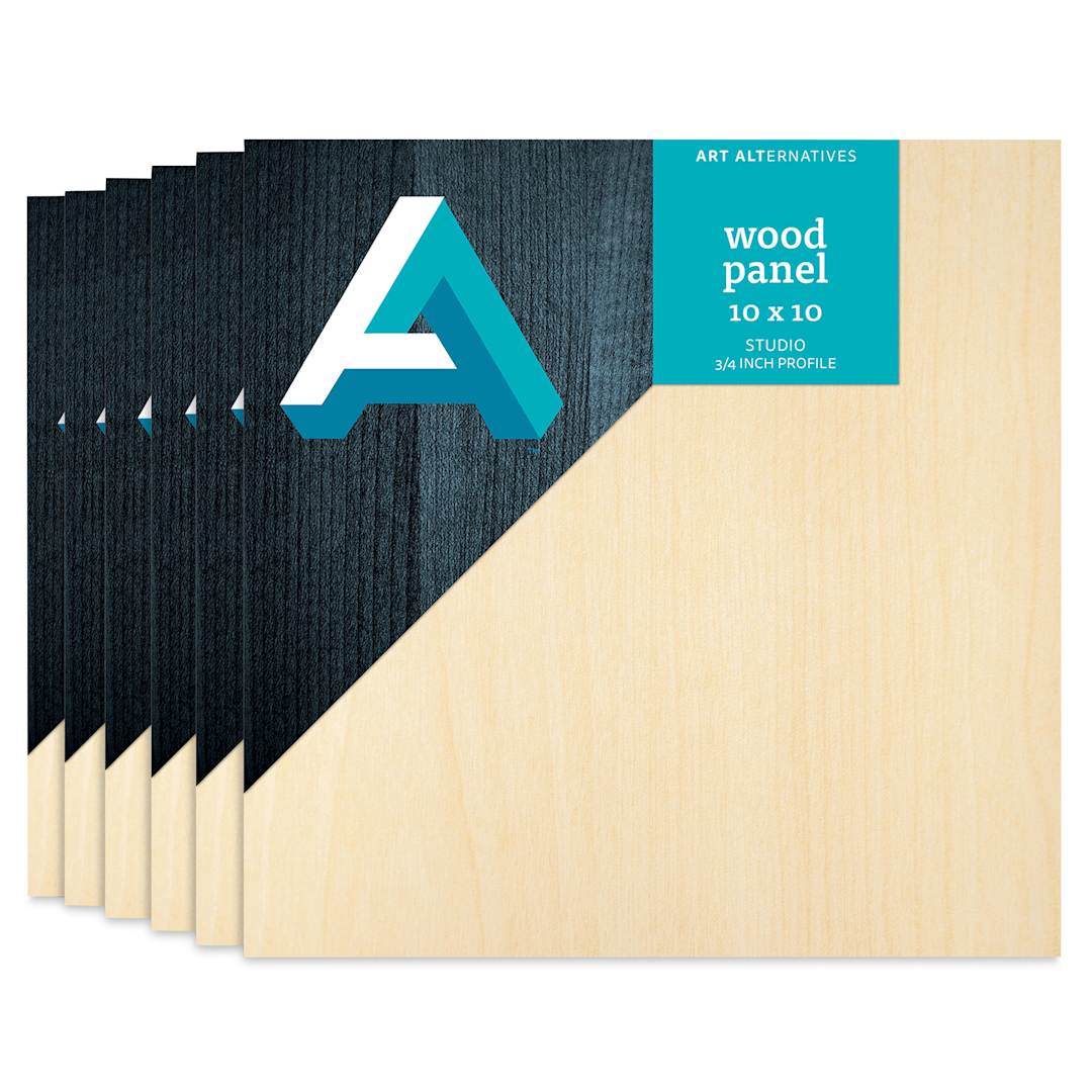 Open in modal - Art Alternatives Studio Wood Panels Value Pack of 6 - 8" x 8", 3/4" Profile