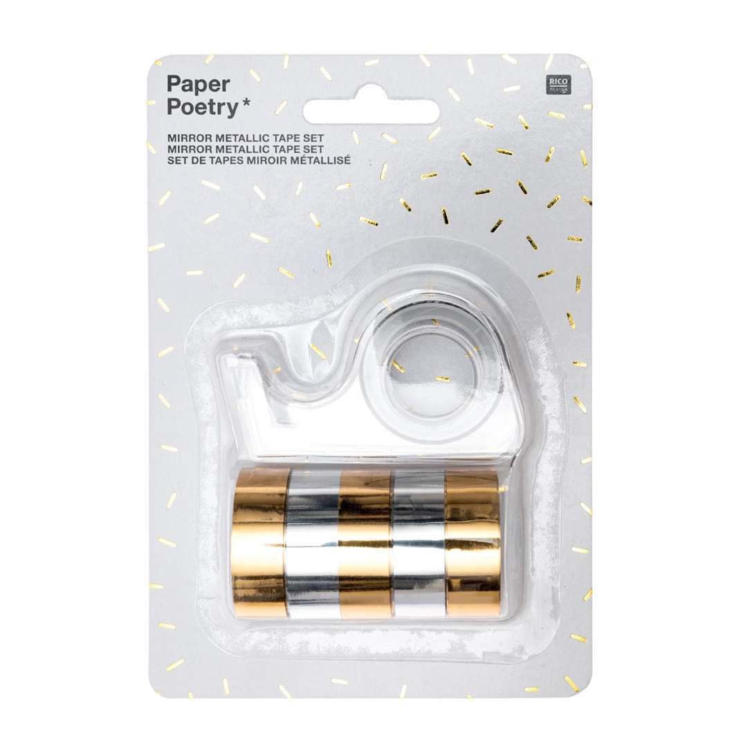 Open in modal - Mirror Rainbow Tape Dispenser Sets 6-Roll Mirror Metallic Set - 12mm x 2m