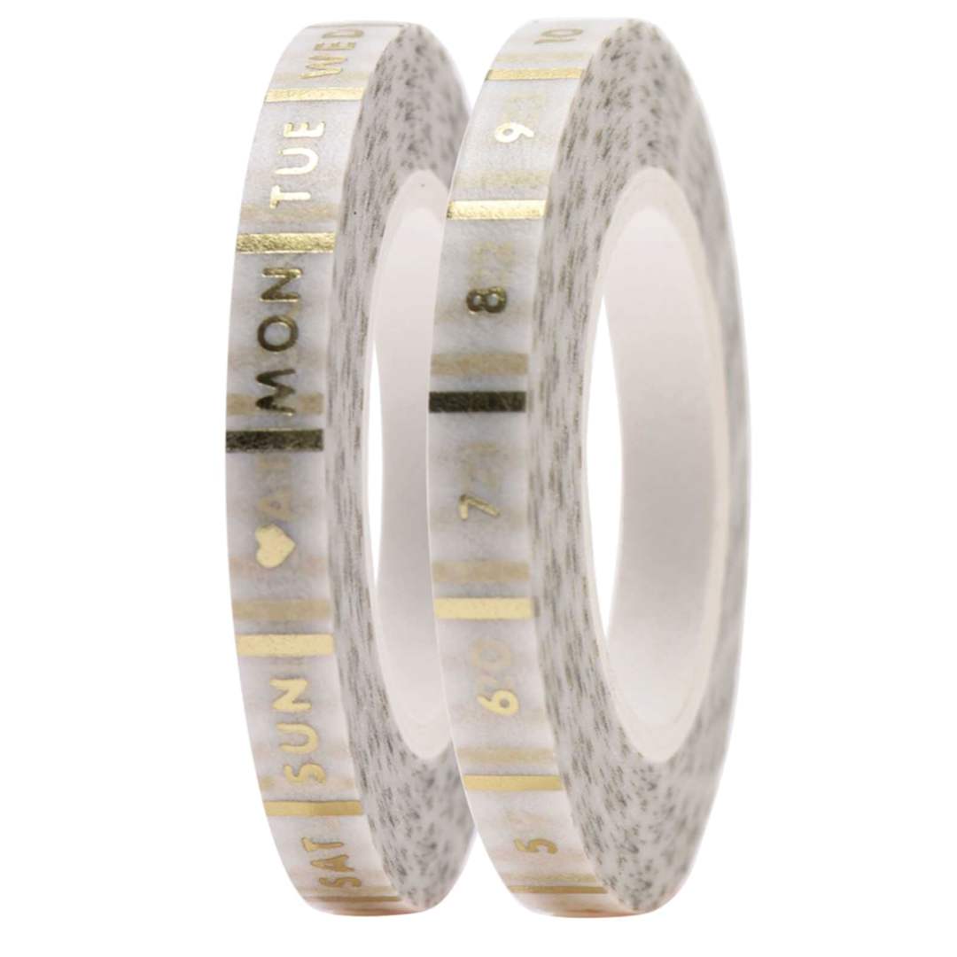 Open in modal - Weekday Planner Tape Sets Weekdays/Date - Gold, 2/Pkg.