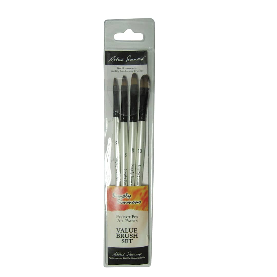 Open in modal - Robert Simmons Simply Simmons Brush Set, Just Filberts, 4-Brushes