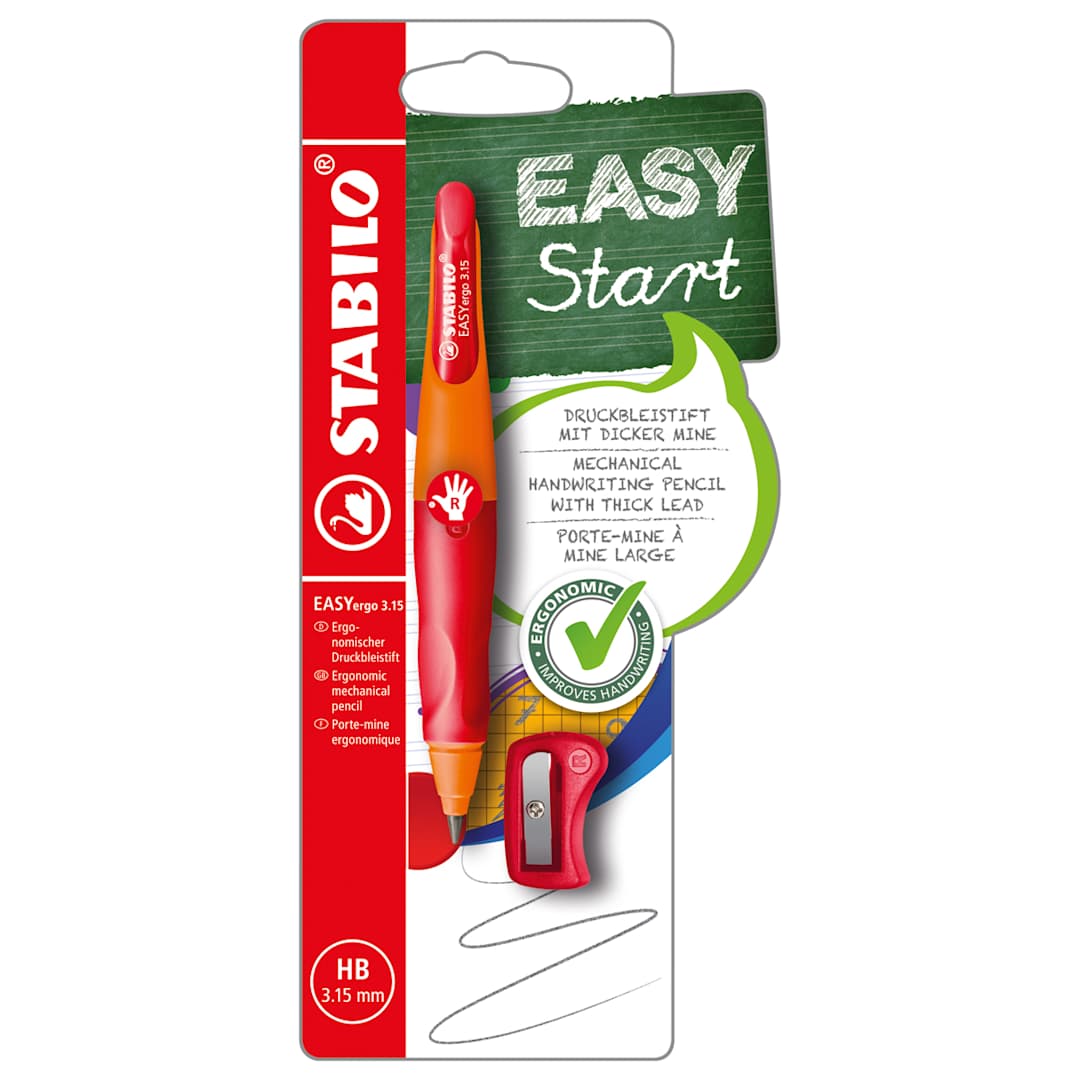 Open in modal - EASYergo Mechanical Pencils Right-Handed Orange/Red - Peggable