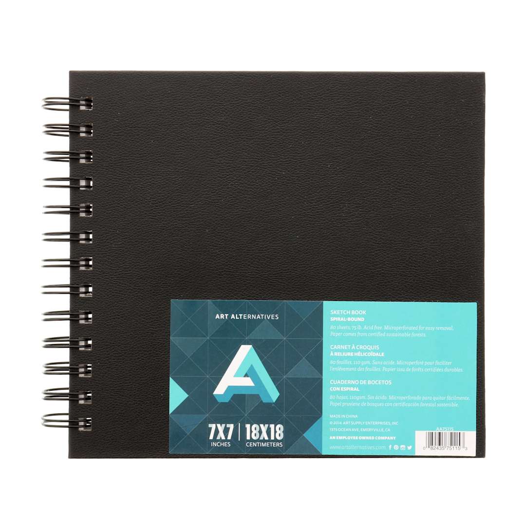 Open in modal - Art Alternatives Spiral-Bound Sketch Book, 80 Sheets, White, 7" x 7"