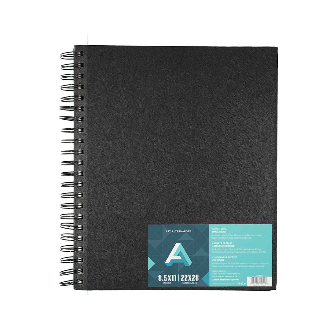Open in modal - Art Alternatives Spiral-Bound Sketch Book, 80 Sheets, White, 8.5" x 11"