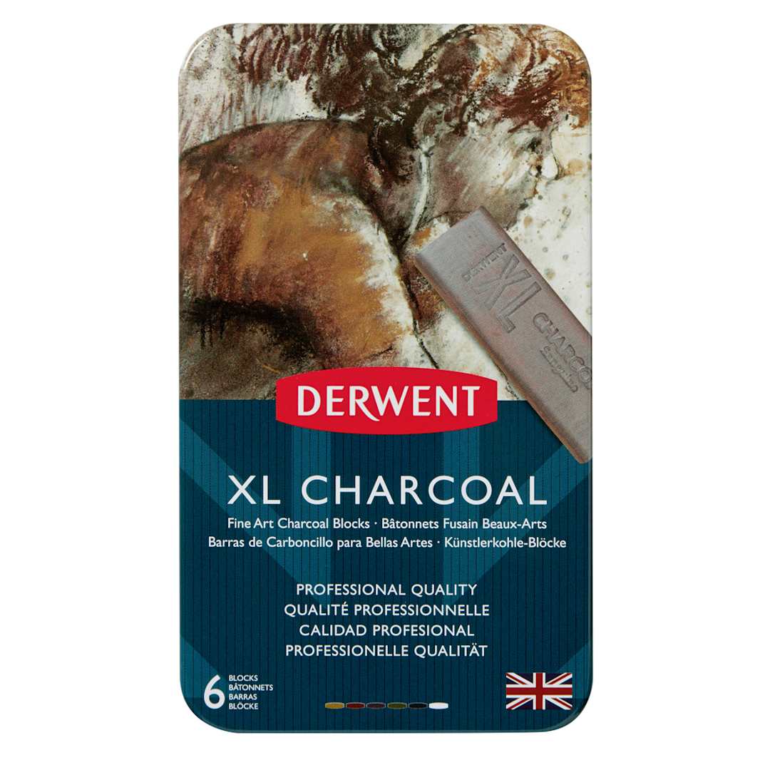 Open in modal - Derwent XL Charcoal Tin Set, 6-Colors