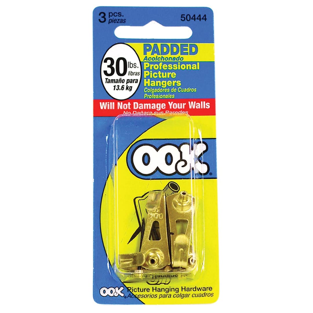 Open in modal - Padded Classic Professional Picture Hangers 30 lbs. 3/Pkg. - Peggable