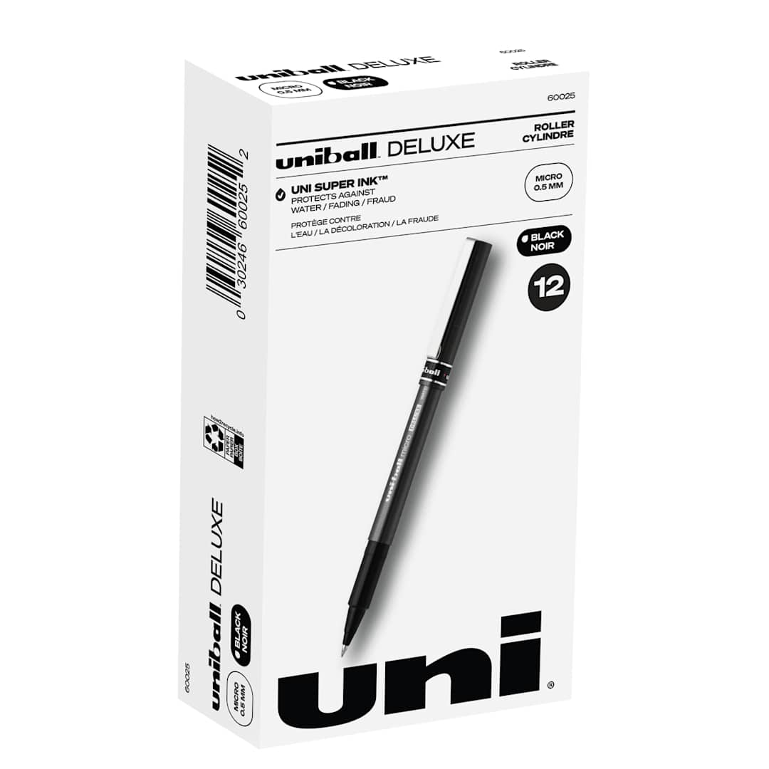 Open in modal - uniball Roller Deluxe Pen Black - 12/Box