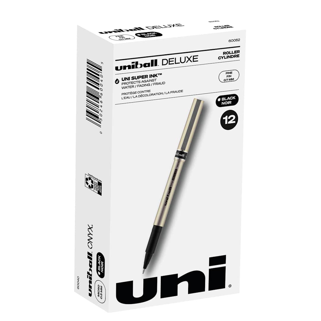 Open in modal - uniball Roller Deluxe Pen Black - 12/Box
