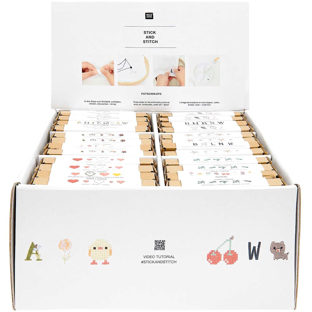 Open in modal - Rico Design Stick & Stitch Embroidery Kits 24-Piece P.O.P. Display
