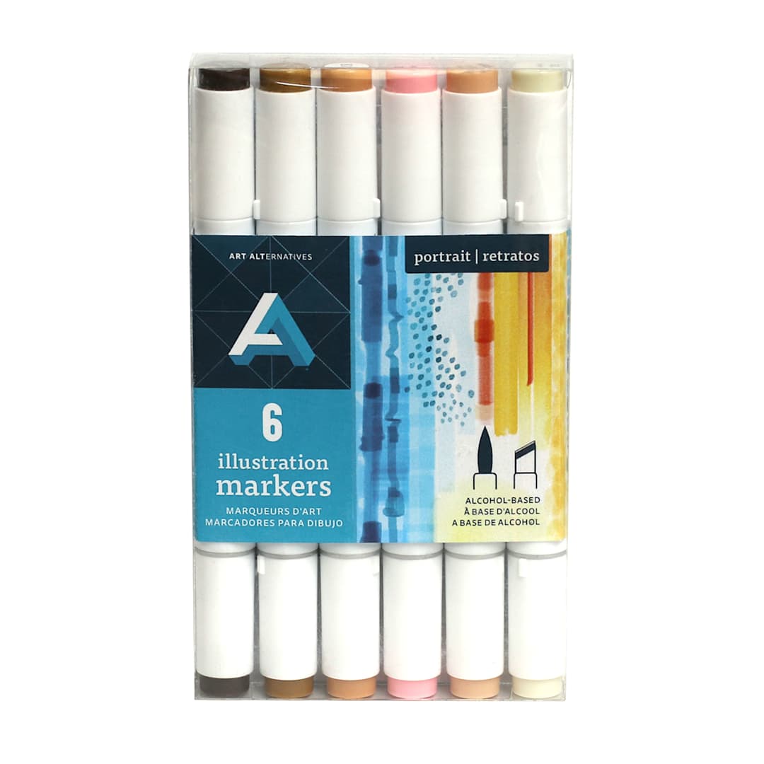 Open in modal - Art Alternatives Illustration Marker Set of 6, Portrait Colors