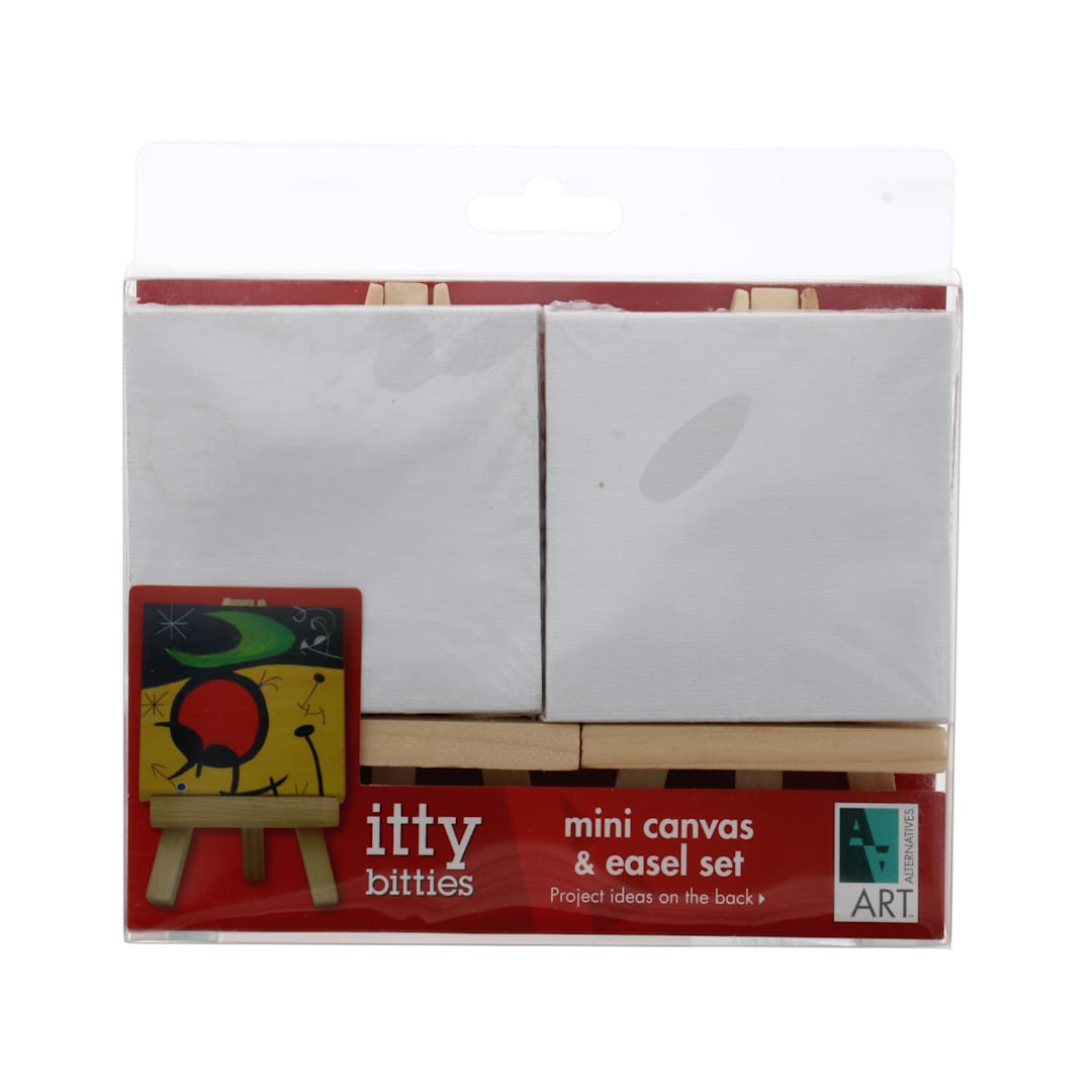 Open in modal - Art Alternatives Mini Canvas & Easel Set (2 of each) 3" x 3"