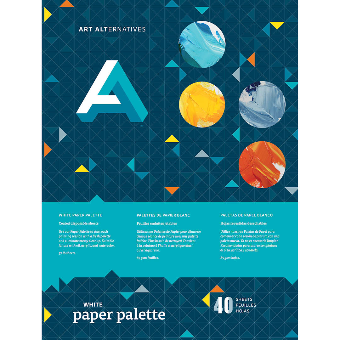 Open in modal - Art Alternatives White Paper Palette Pad, 40 Sheets, White, 9" x 12"