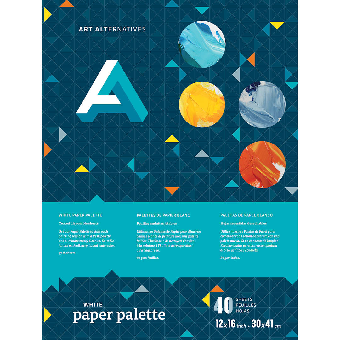 Open in modal - Art Alternatives White Paper Palette Pad, 40 Sheets, White, 12" x 16"