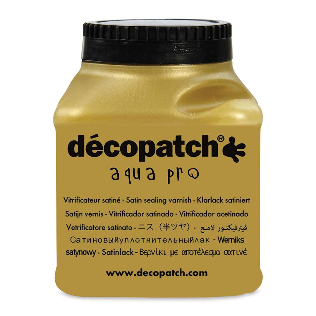Open in modal - DecoPatch Aquapro Varnish - Satin, 6 oz, Front of Bottle