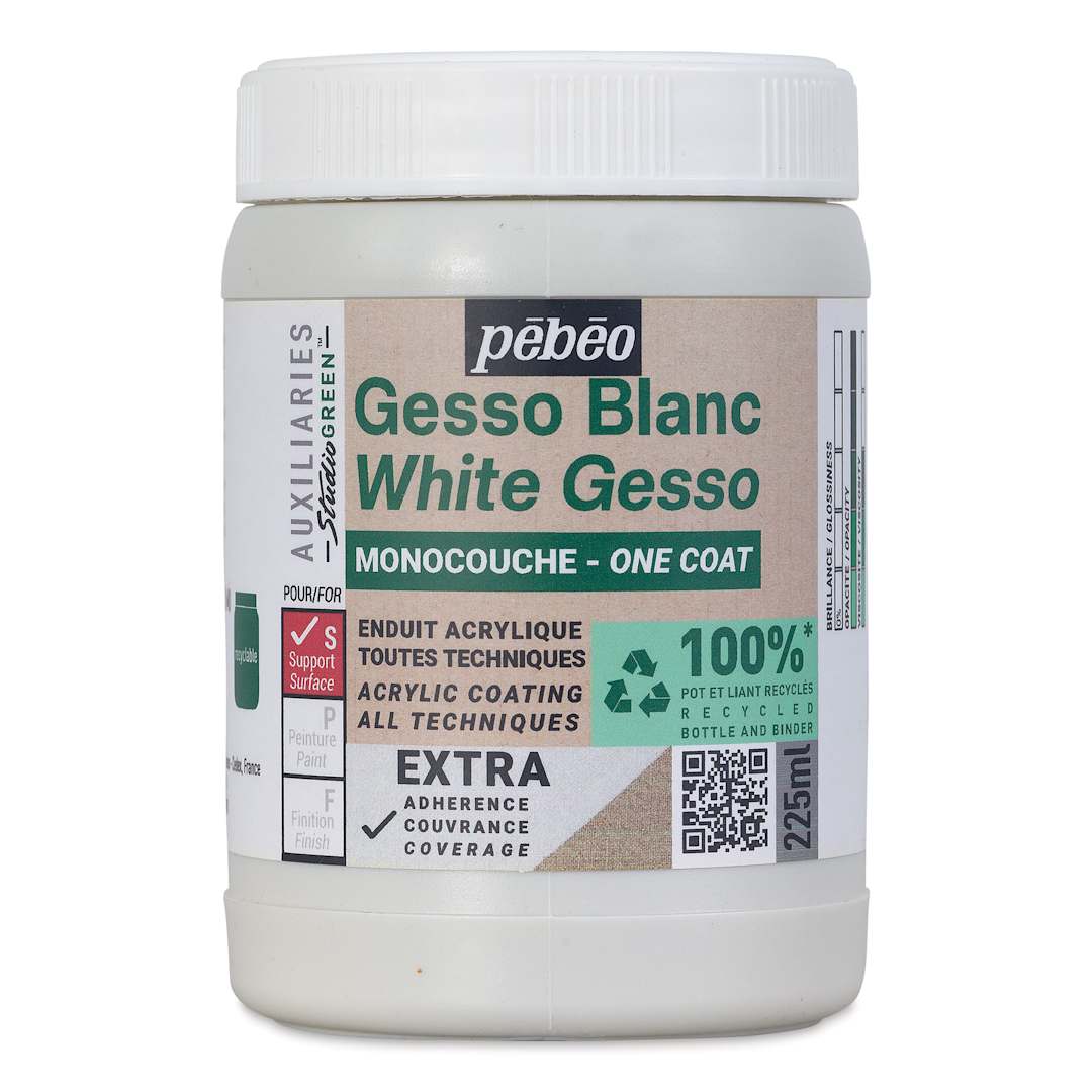 Open in modal - Pebeo Studio Green Gesso - One Coat White, 225 ml