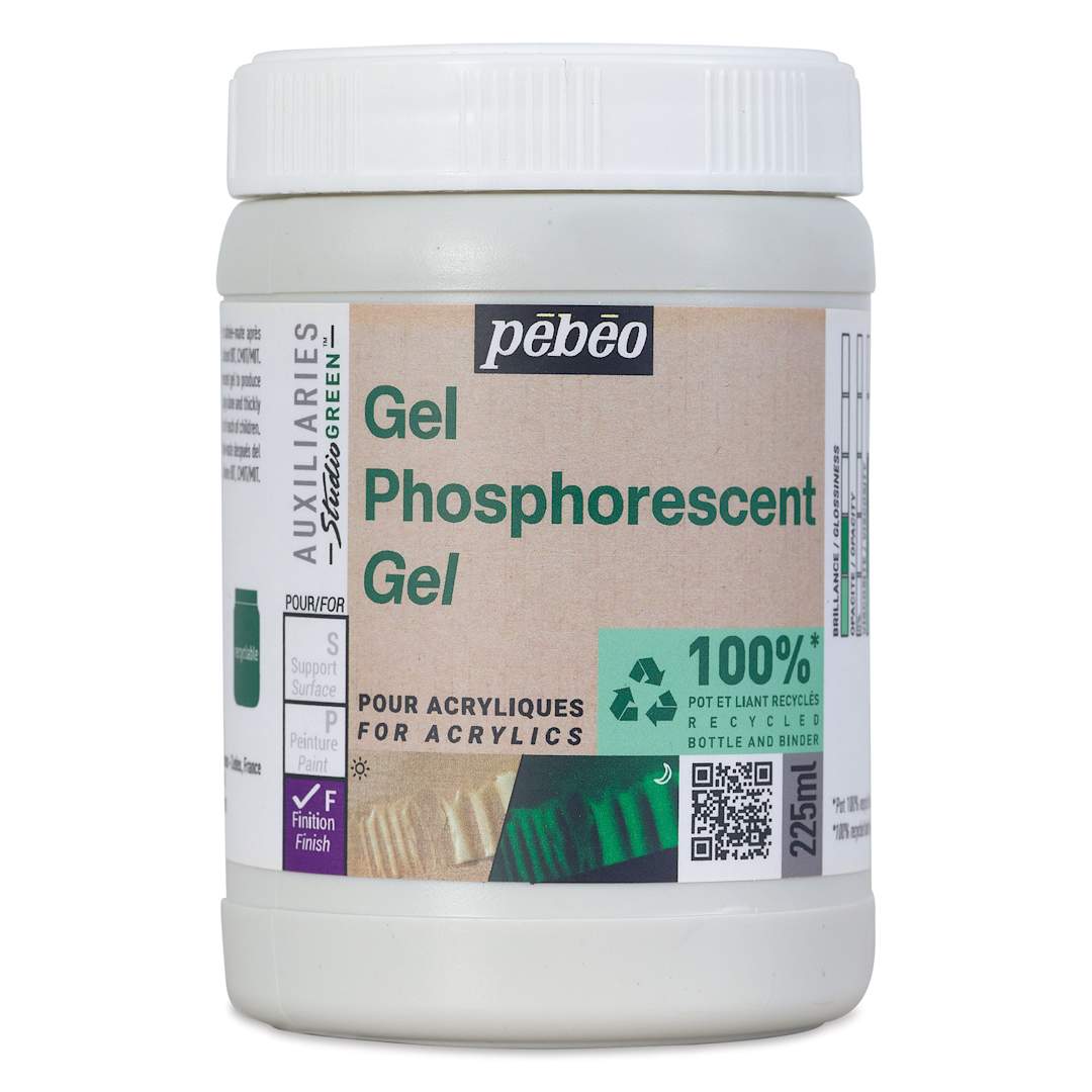 Open in modal - Pebeo Studio Green Phosphorescent Gel Medium - 225 ml
