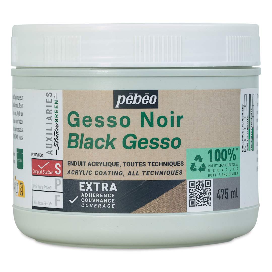 Open in modal - Pebeo Studio Green Gesso - Black, 475 ml