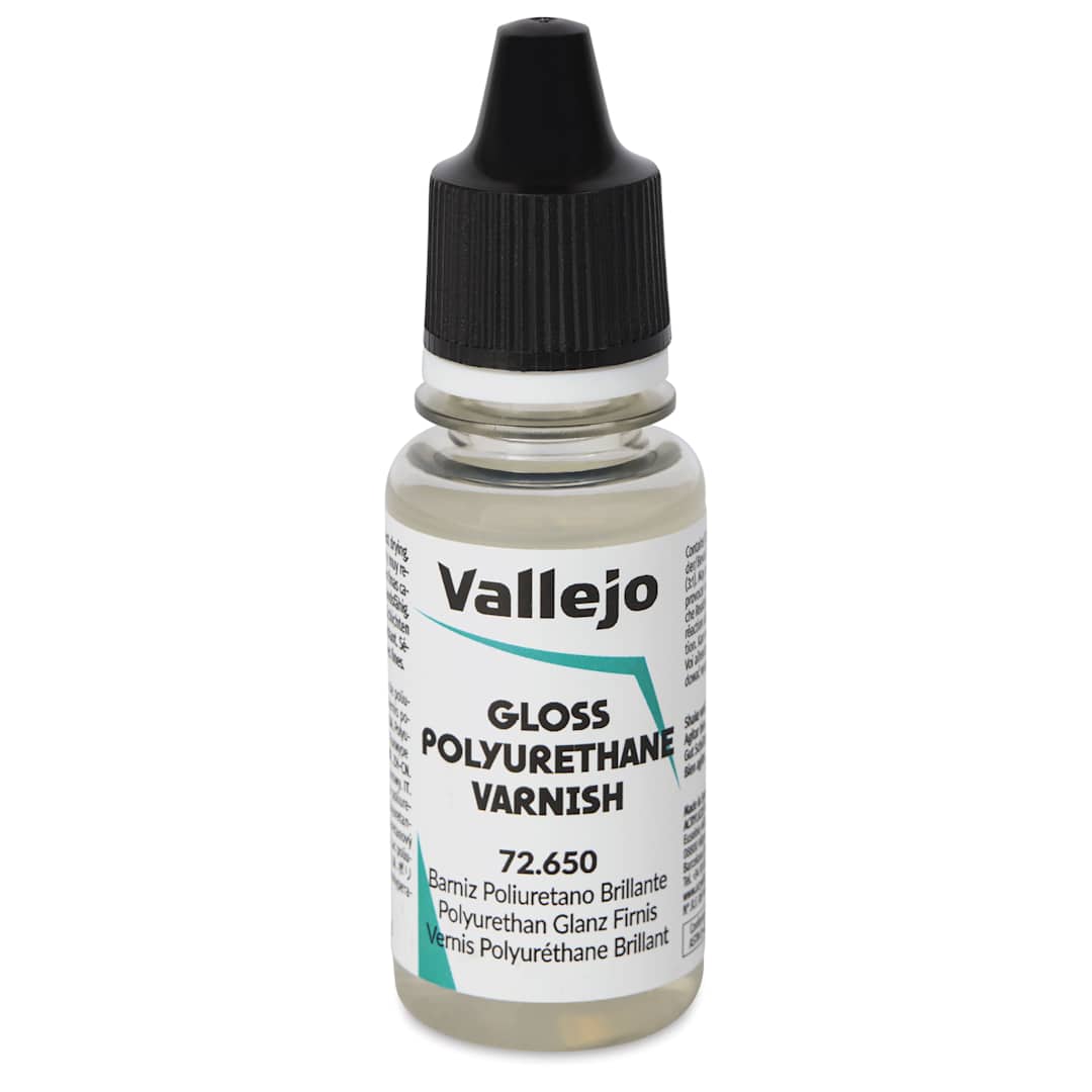Open in modal - Vallejo Polyurethane Varnish - Gloss, 18 ml - front of bottle