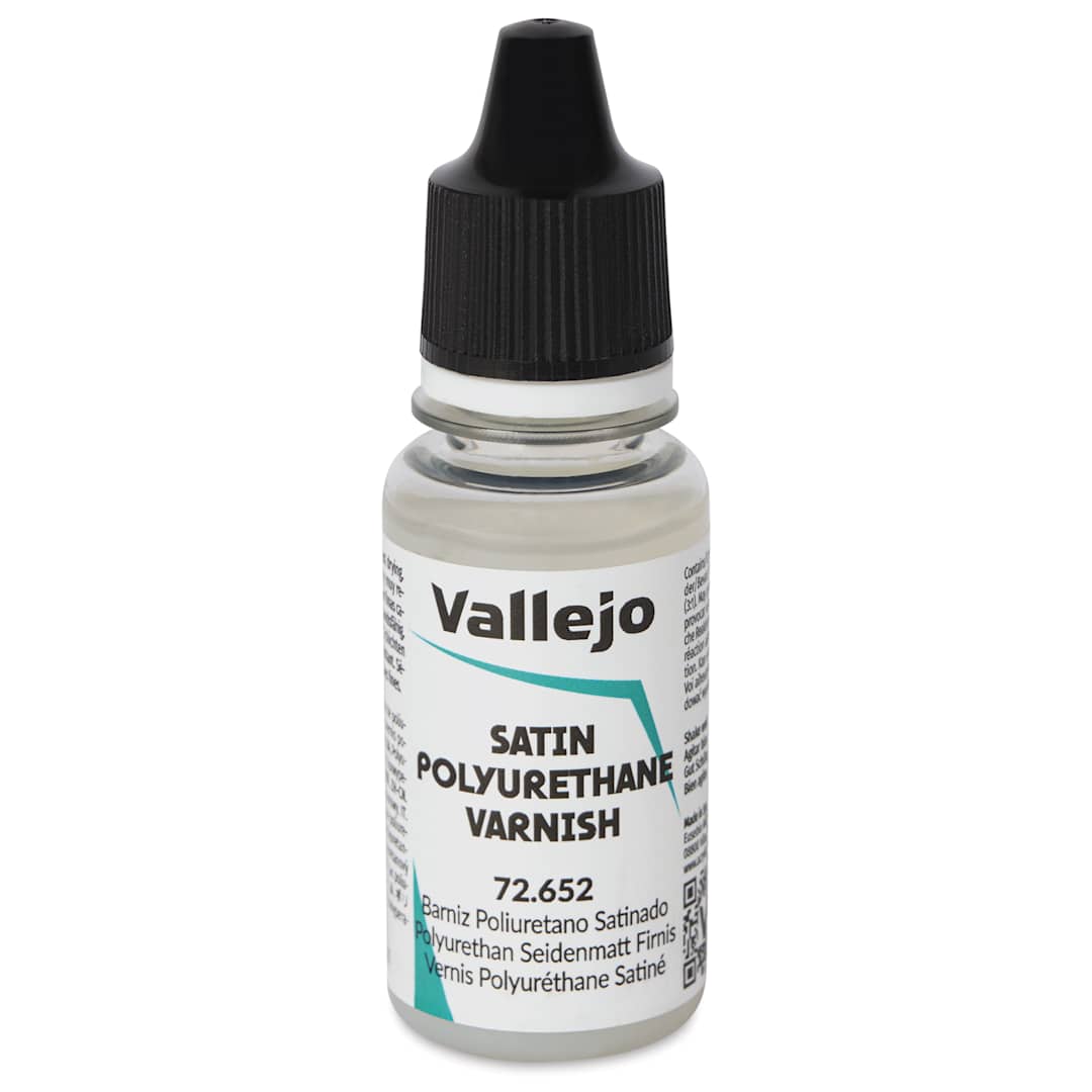 Open in modal - Vallejo Polyurethane Varnish - Satin, 18 ml - front of bottle