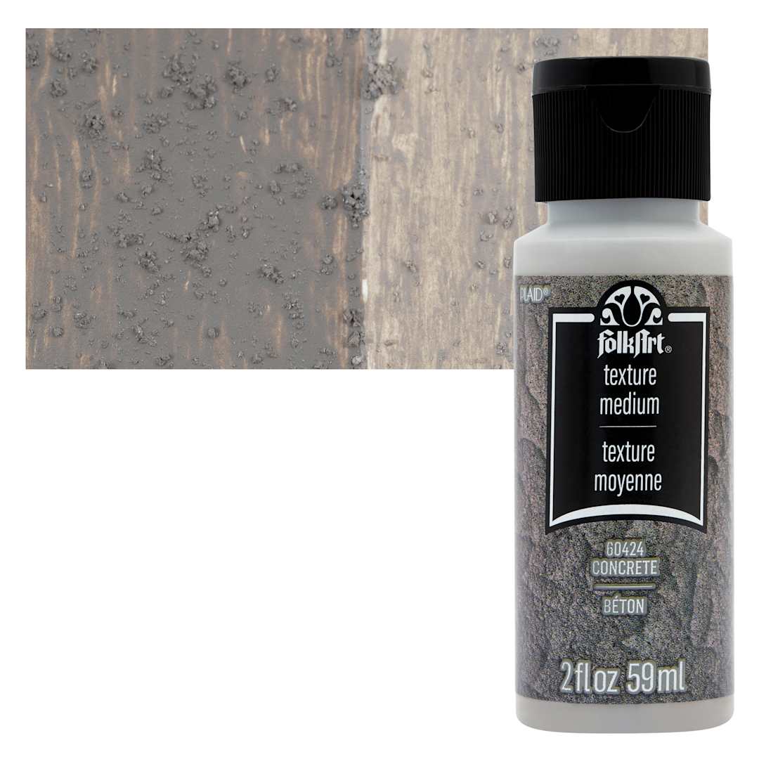 Open in modal - FolkArt Concrete Texture Acrylic Medium - 2 oz Bottle and swatch