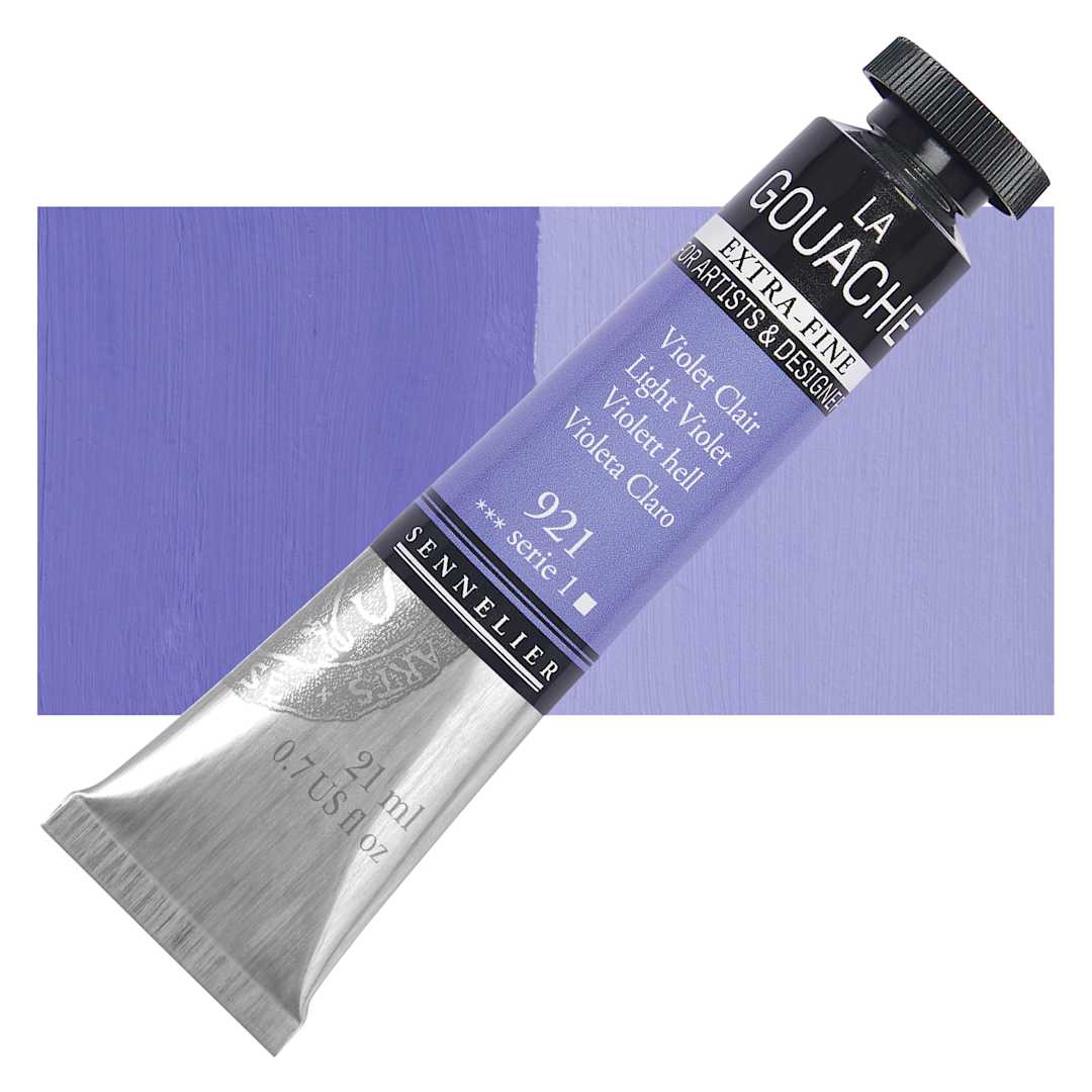 Open in modal - Sennelier Extra Fine Gouache - Light Violet, 21 ml Tube and swatch