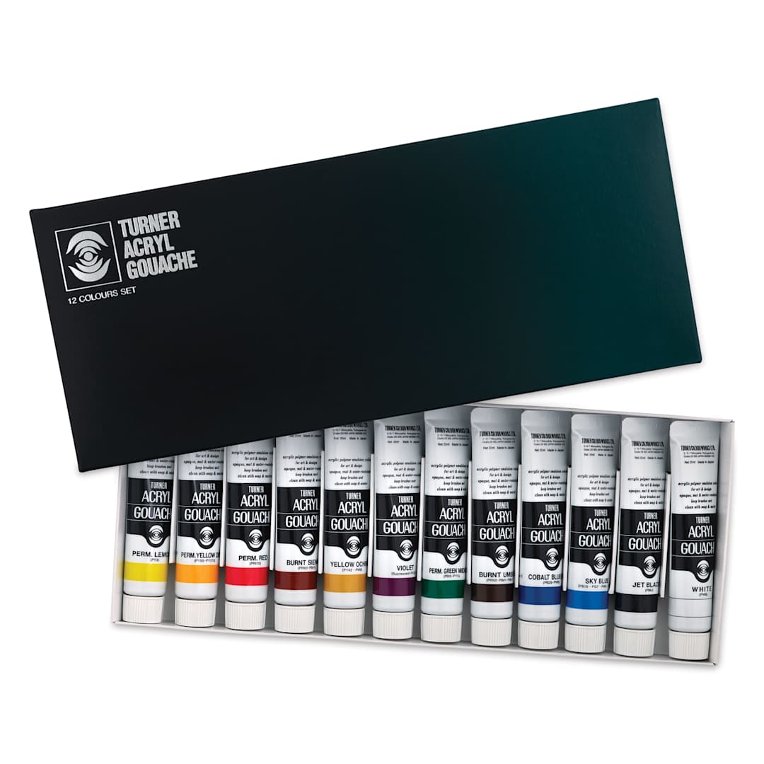 Open in modal - Turner Acryl Gouache - Blick Exclusive! Set of 12, Gouache Live Colors, 20 ml