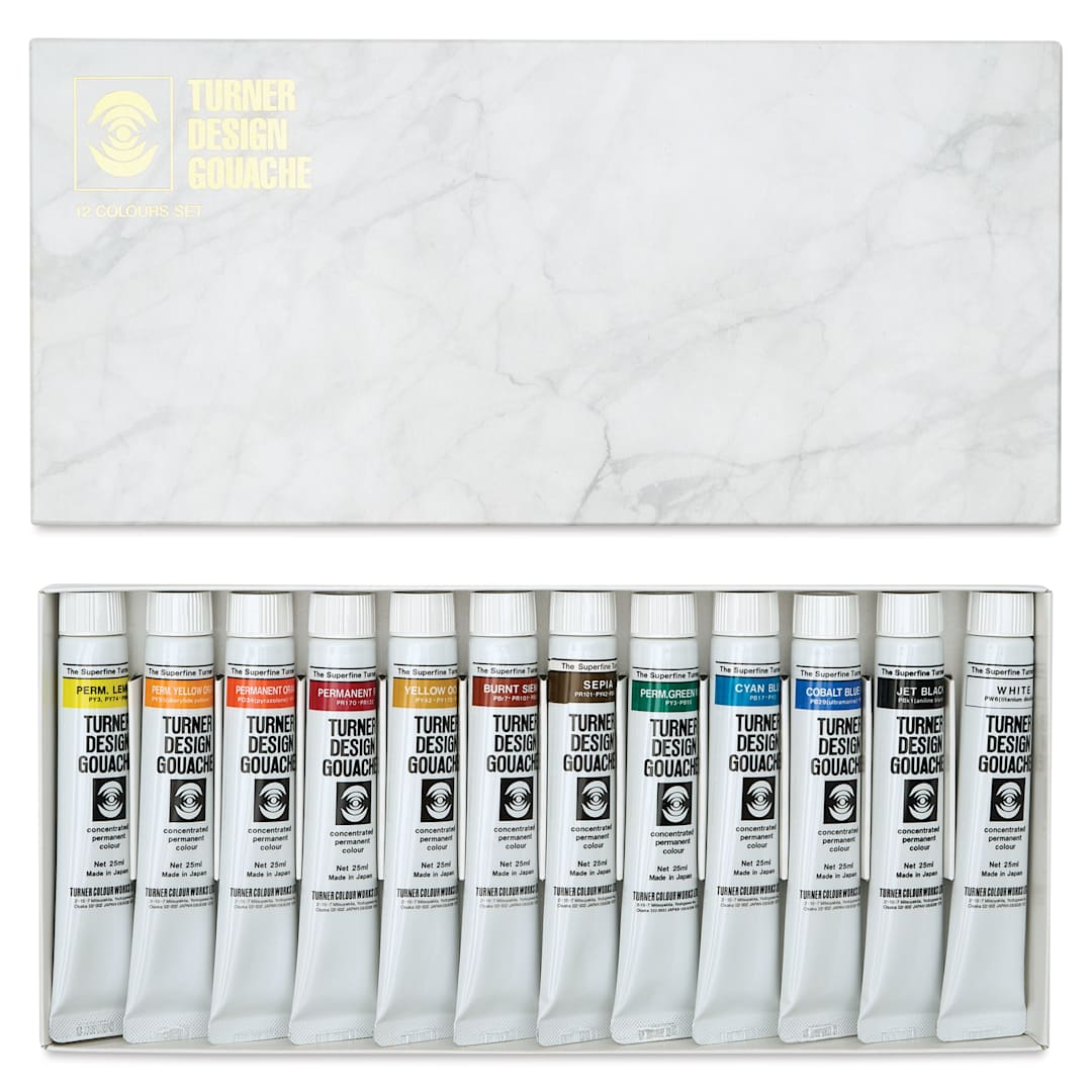 Open in modal - Turner Design Gouache - Blick Exclusive! Set of 12, Gouache Live Colors, 25 ml Tube