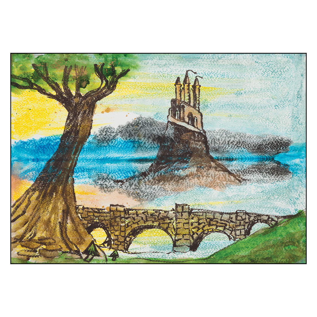 Open in modal - abstract pressed landscape