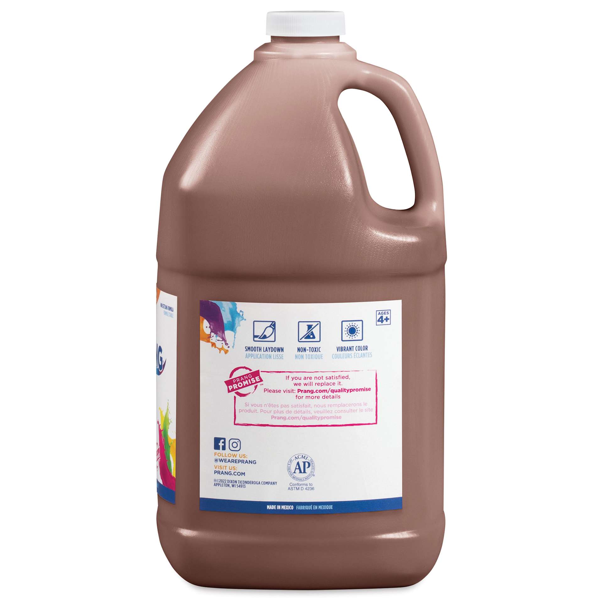 Back of Prang Ready-To-Use Tempera Paint - Brown, Gallon