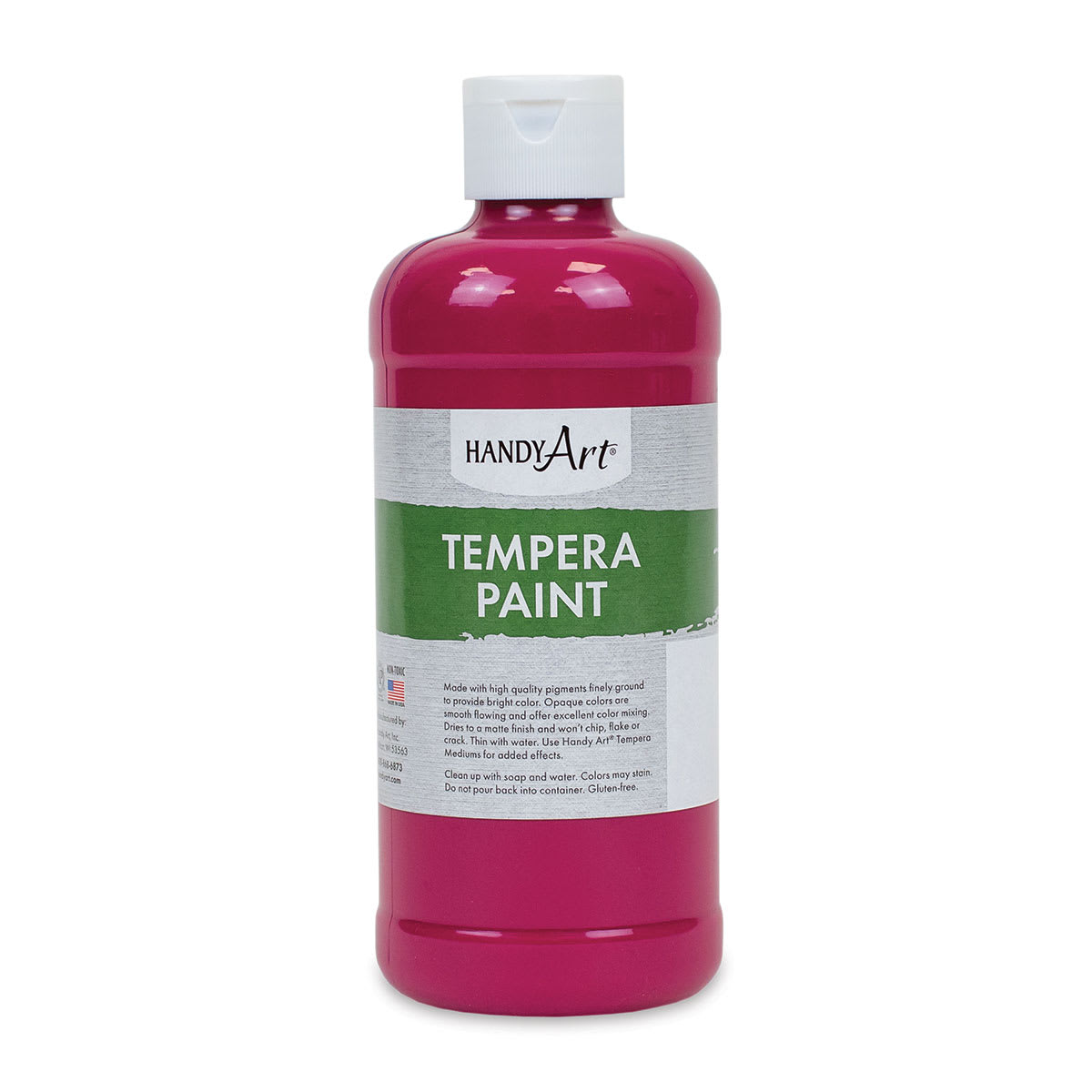 Handy Art Tempera Paint - Front of pint bottle of Magenta