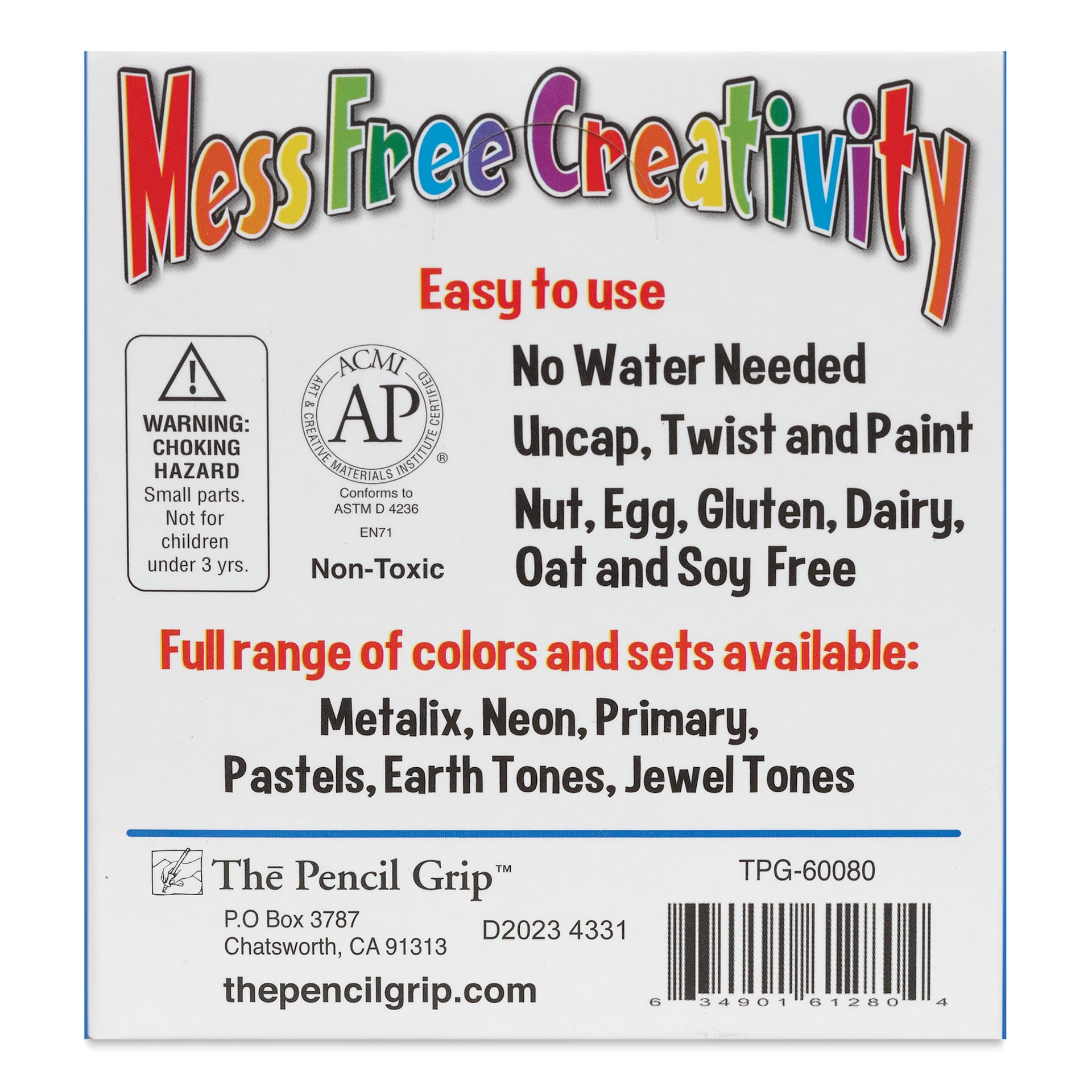 Kwik Stix Tempera Paint Sticks - Orange, Set of 12 back of package