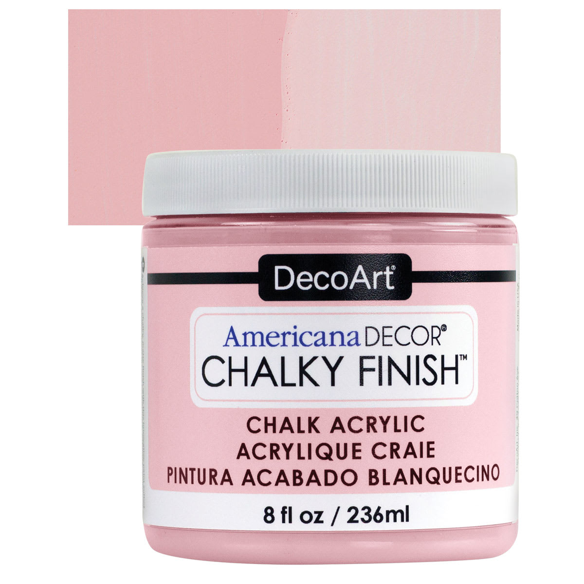 DecoArt Americana Decor Chalky Finish Paint - Innocence, 8 oz jar and swatch