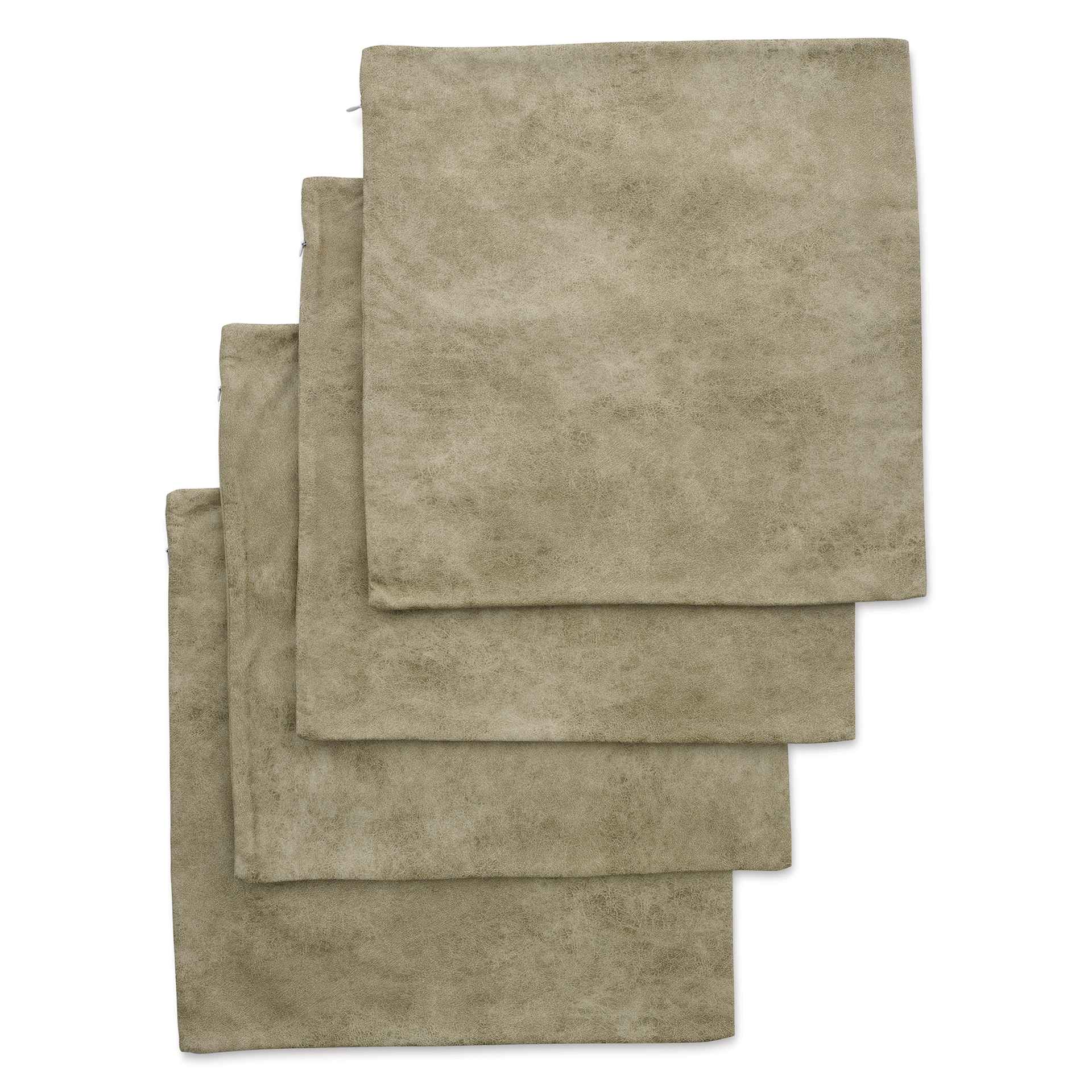 Craft Express Sublimation Printing Square Pillow Case - Brown Vegan Leather, Pkg of 4 (out of packaging)