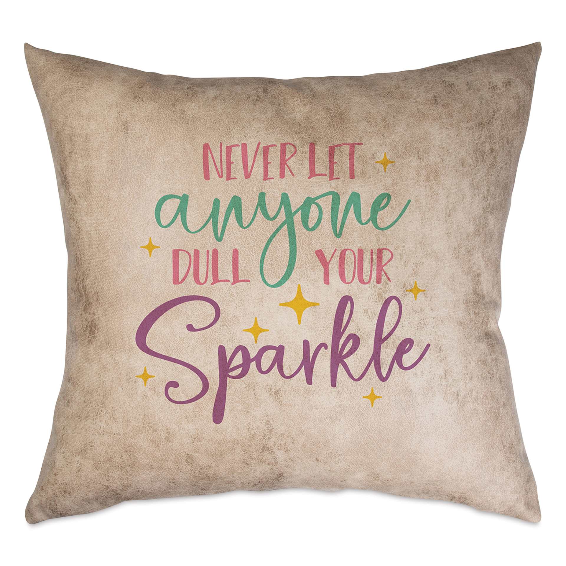 Craft Express Sublimation Printing Square Pillow Case - Brown Vegan Leather, Pkg of 4 (finished pillow case example, pillow not included)