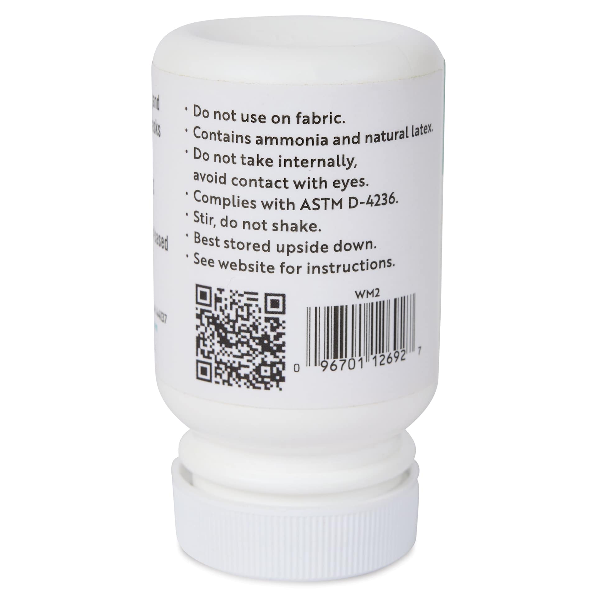 Grafix Incredible White Mask Liquid Frisket - 2 oz bottle back