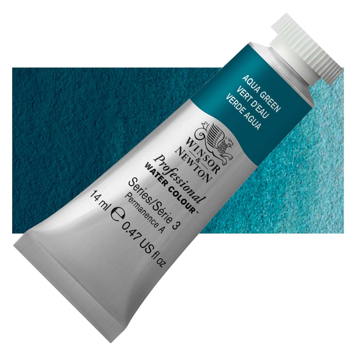 Winsor & Newton Professional Watercolor - Aqua Green, 14 ml Tube and swatch