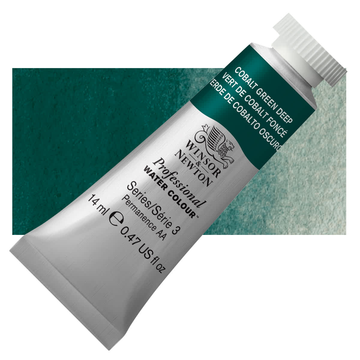 Winsor & Newton Professional Watercolor - Cobalt Green Deep, 14 ml , Tube and swatch