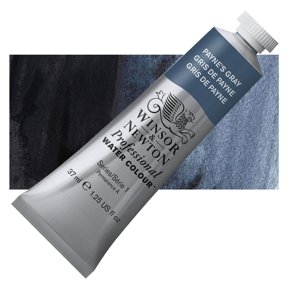 Winsor & Newton Professional Watercolor - Payne's Gray, 37 ml Tube and swatch
