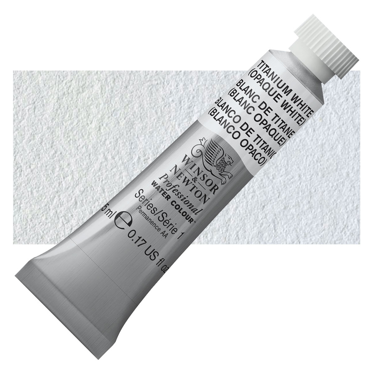 Winsor & Newton Professional Watercolor - Titanium White, 5 ml tube and swatch