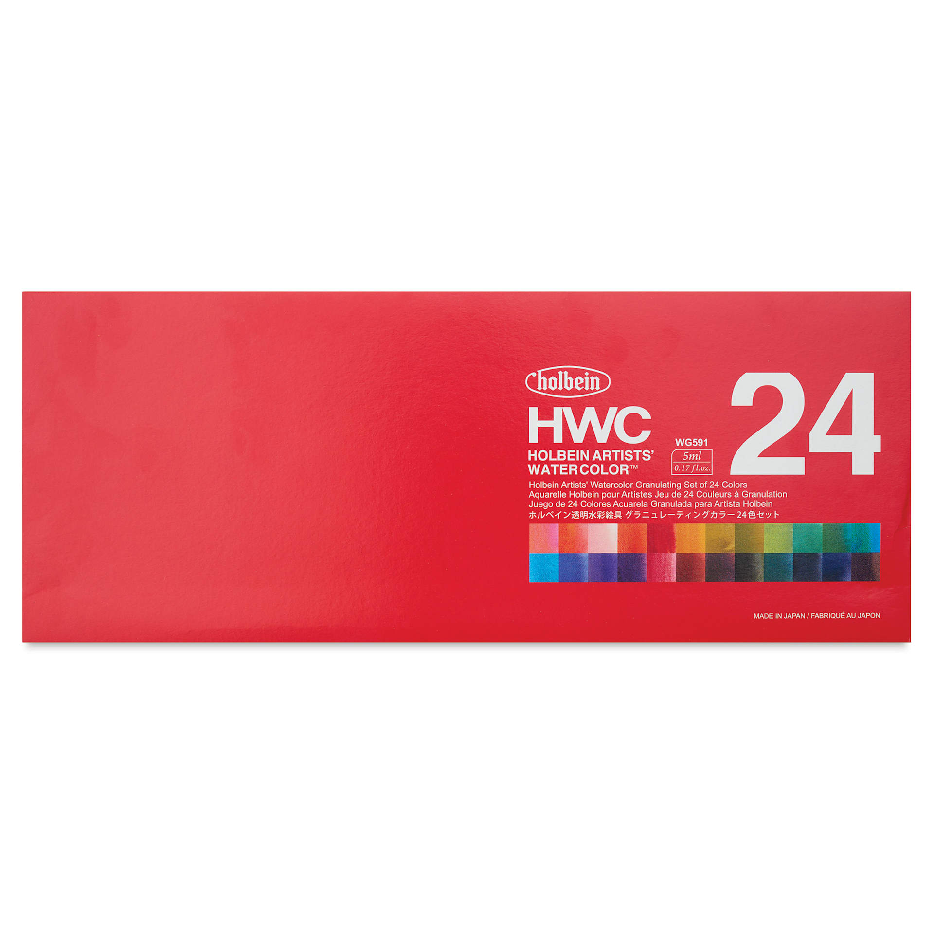 Holbein Artists' Watercolors- Granulating, Set of 24, 5 ml front of package
