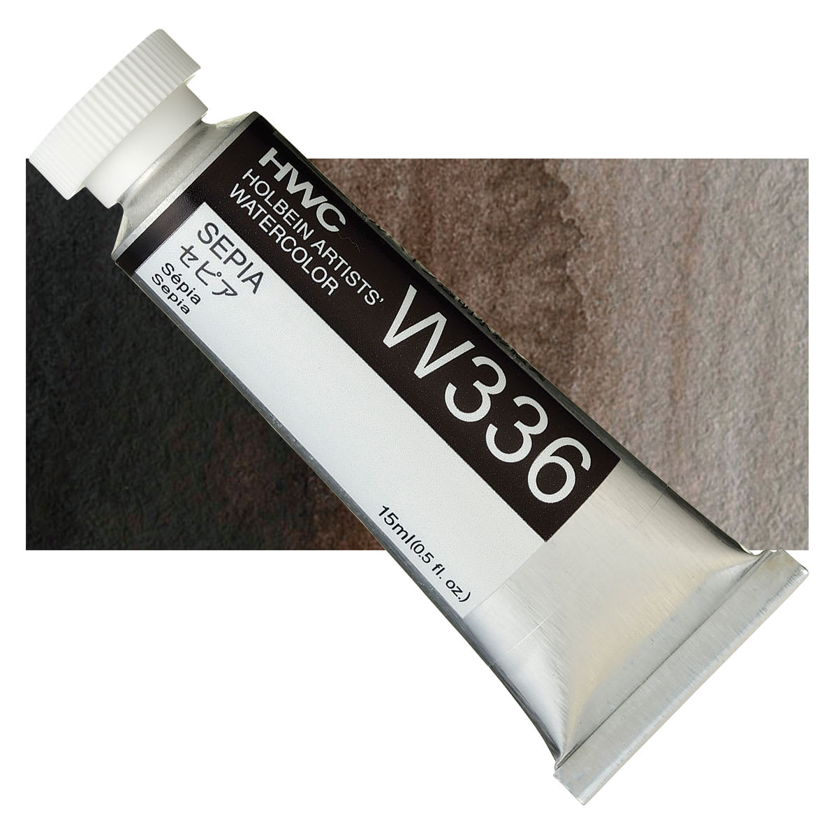 Holbein Artists' Watercolor - Sepia, 15 ml tube and swatch