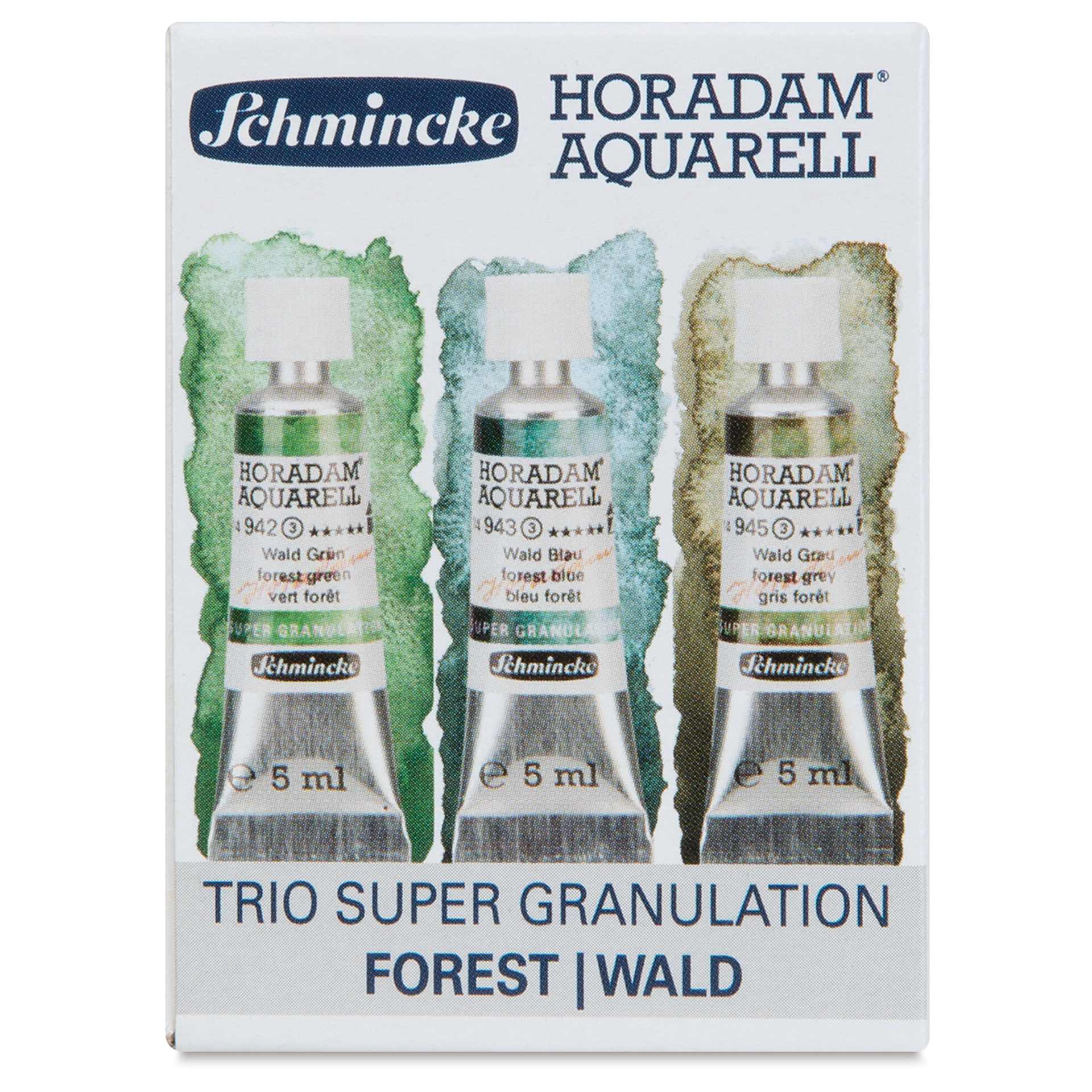 Schmincke Horadam Aquarell Artist Watercolor - Forest, Supergranulation, Set of 3, 5 ml, Tubes