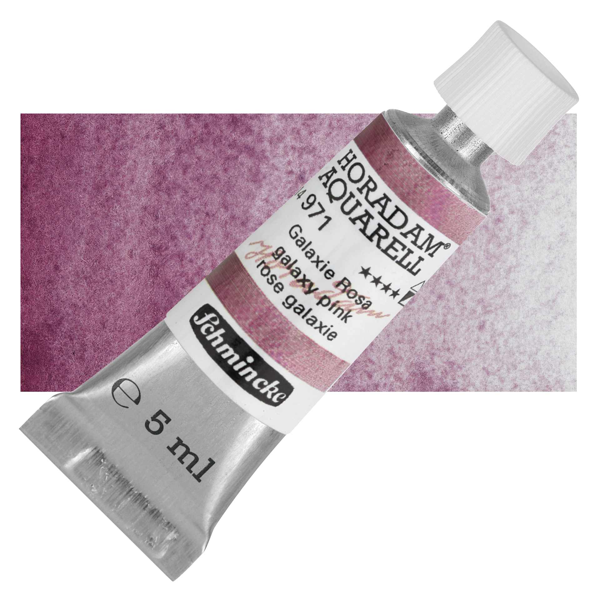 Schmincke Horadam Aquarell Watercolor - Galaxy Pink - Bottle and Swatch