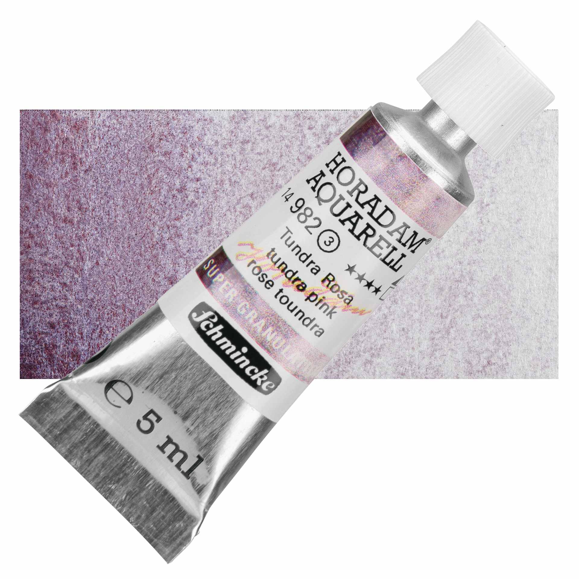 Schmincke Horadam Aquarell Artist Watercolor - Tundra Pink, 5 ml tube and swatch