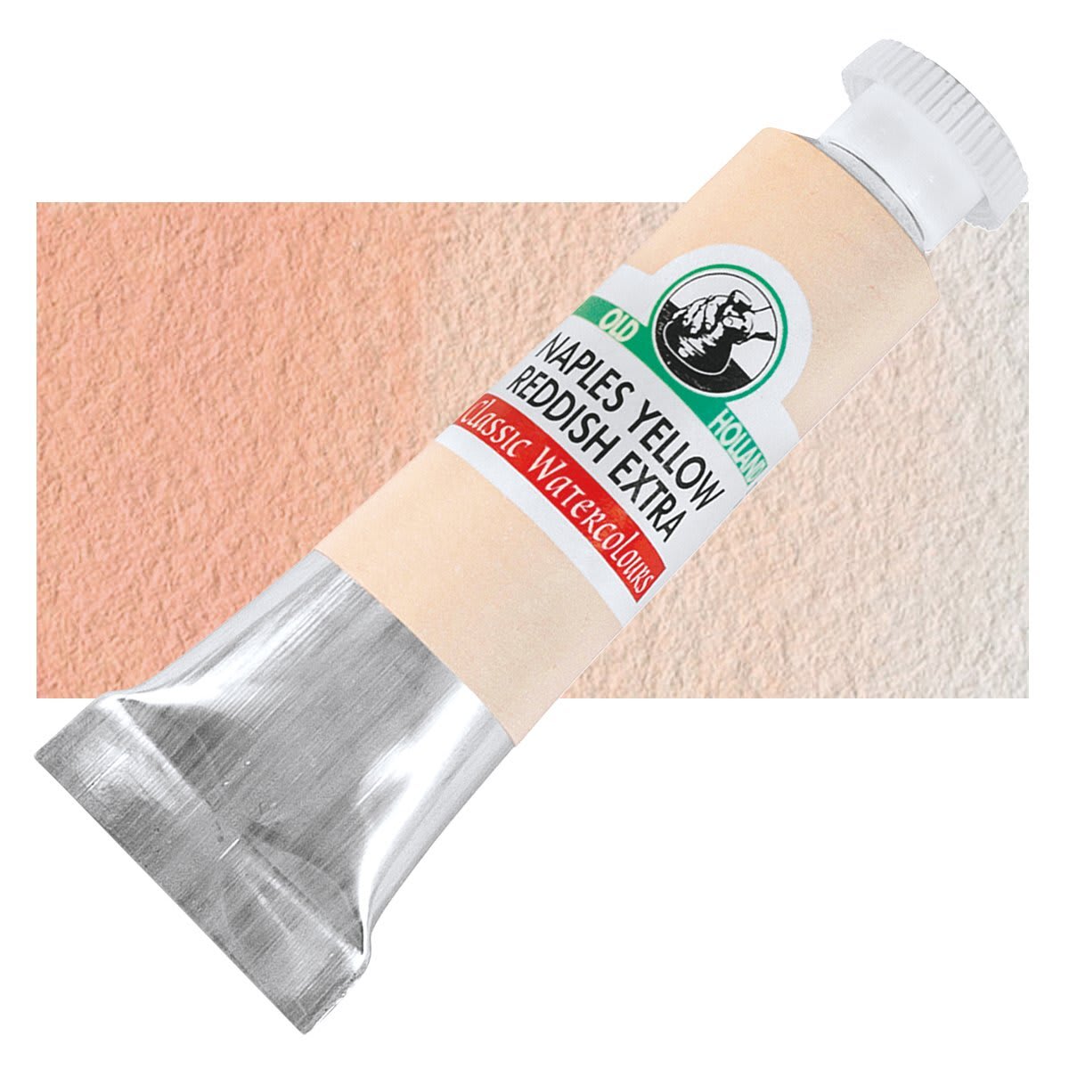 Old Holland Classic Artist Watercolor - Naples Yellow Reddish Extra, 6 ml tube and swatch