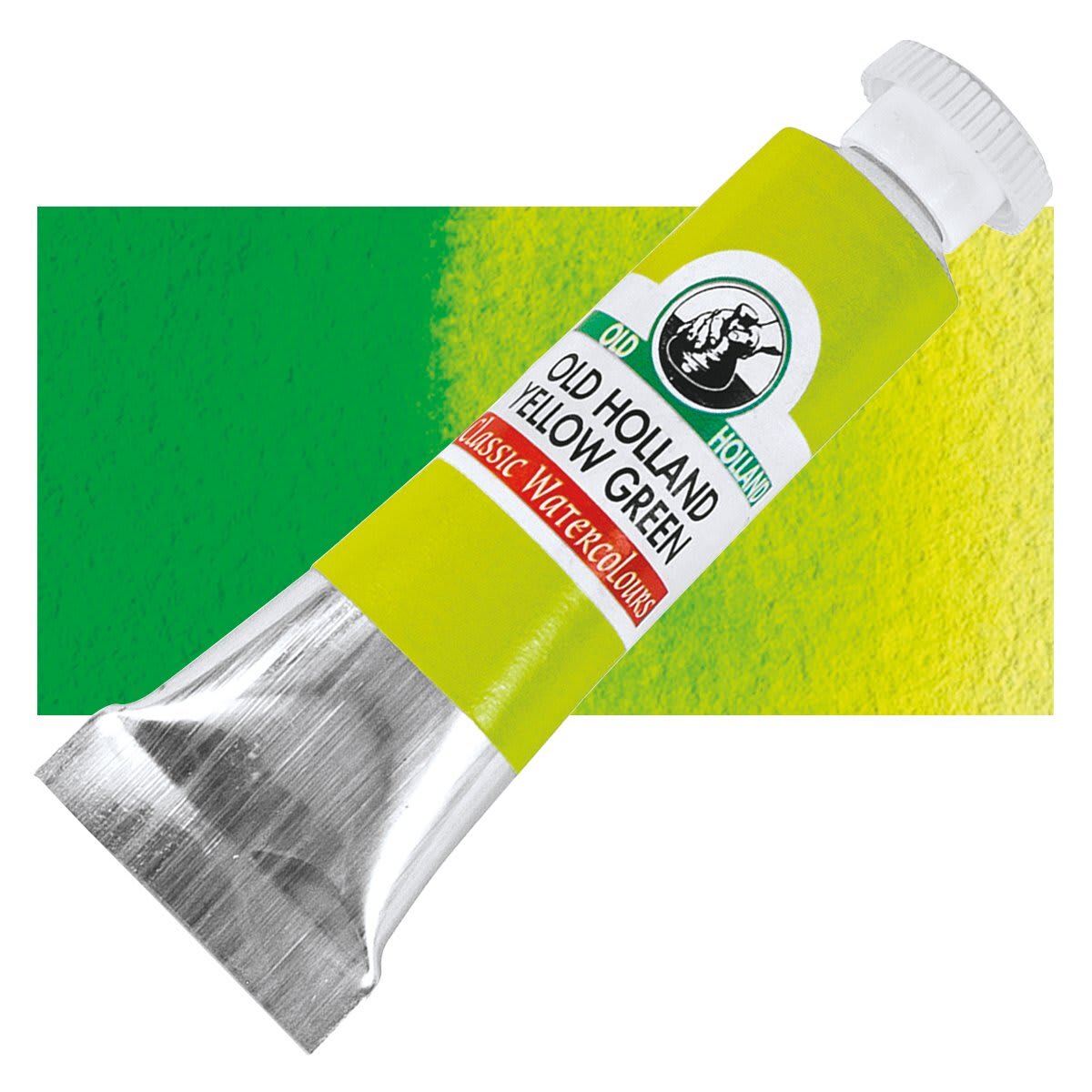 Old Holland Classic Artist Watercolor - Old Holland Yellow Green, 6 ml tube and swatch