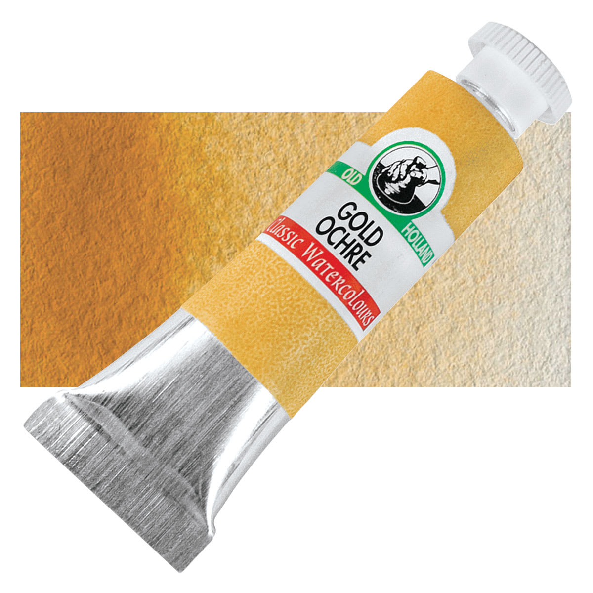 Old Holland Classic Artist Watercolor - Gold Ochre, 6 ml tube and swatch