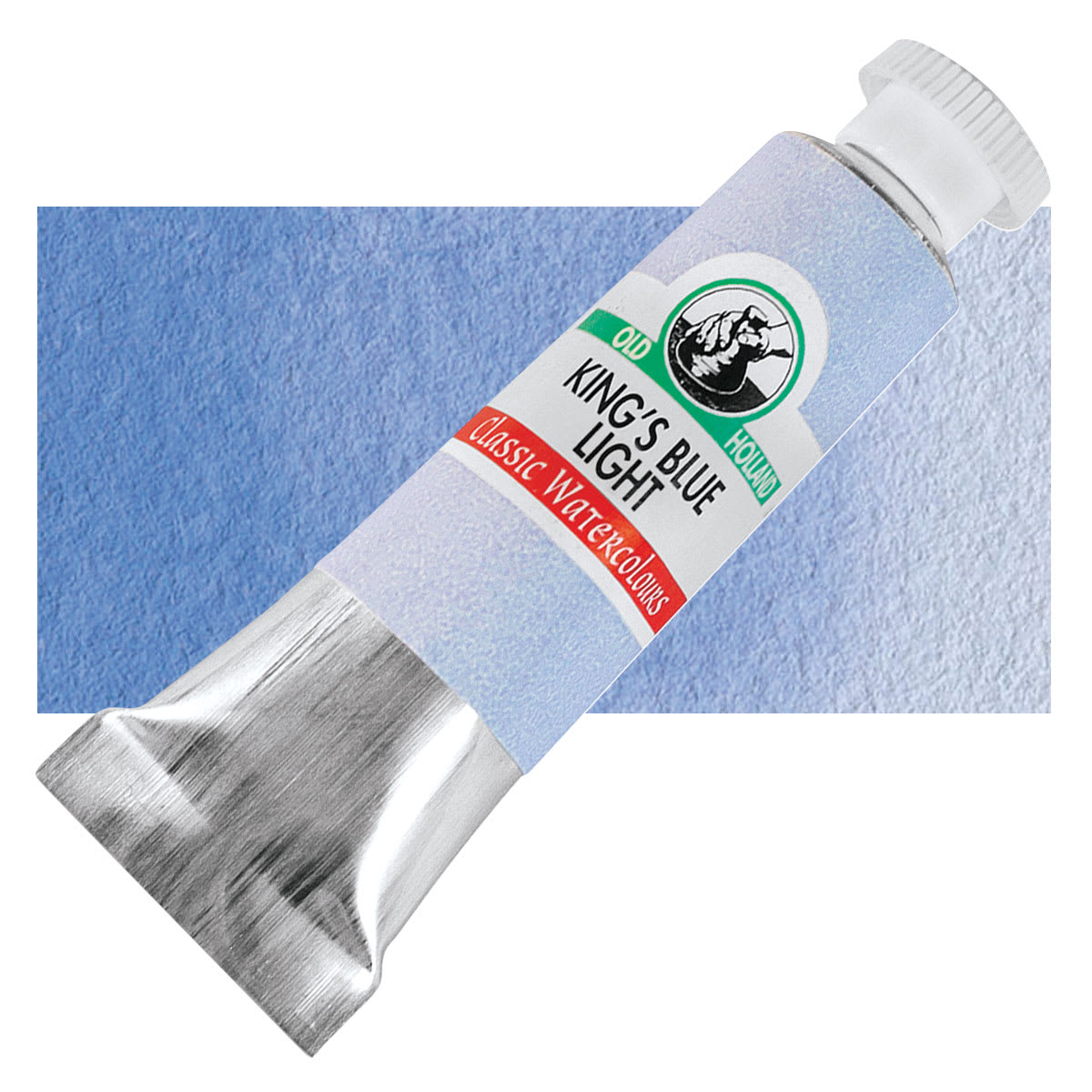 Old Holland Classic Artist Watercolor - King's Blue Light, 6 ml tube and swatch